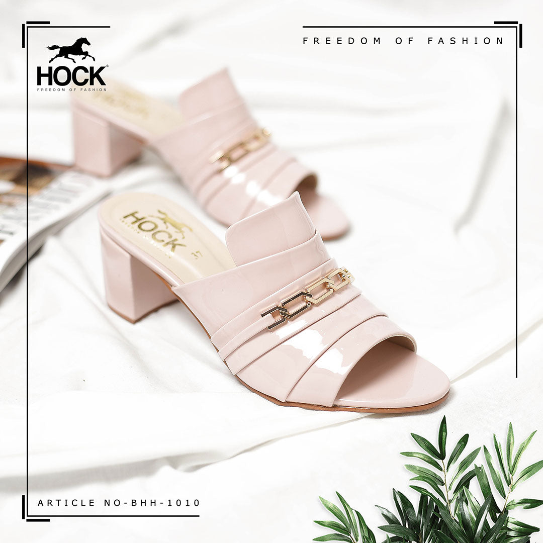 Chained Block Heel (PINK)(Sale item not exchange)