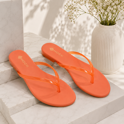 Coral Glow Flip Flops