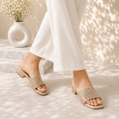 Noir Crystal Heels