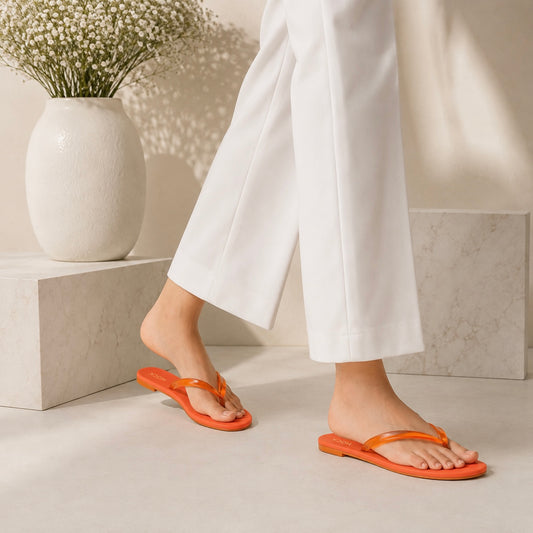 Coral Glow Flip Flops