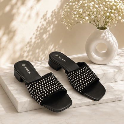 Noir Crystal Heels