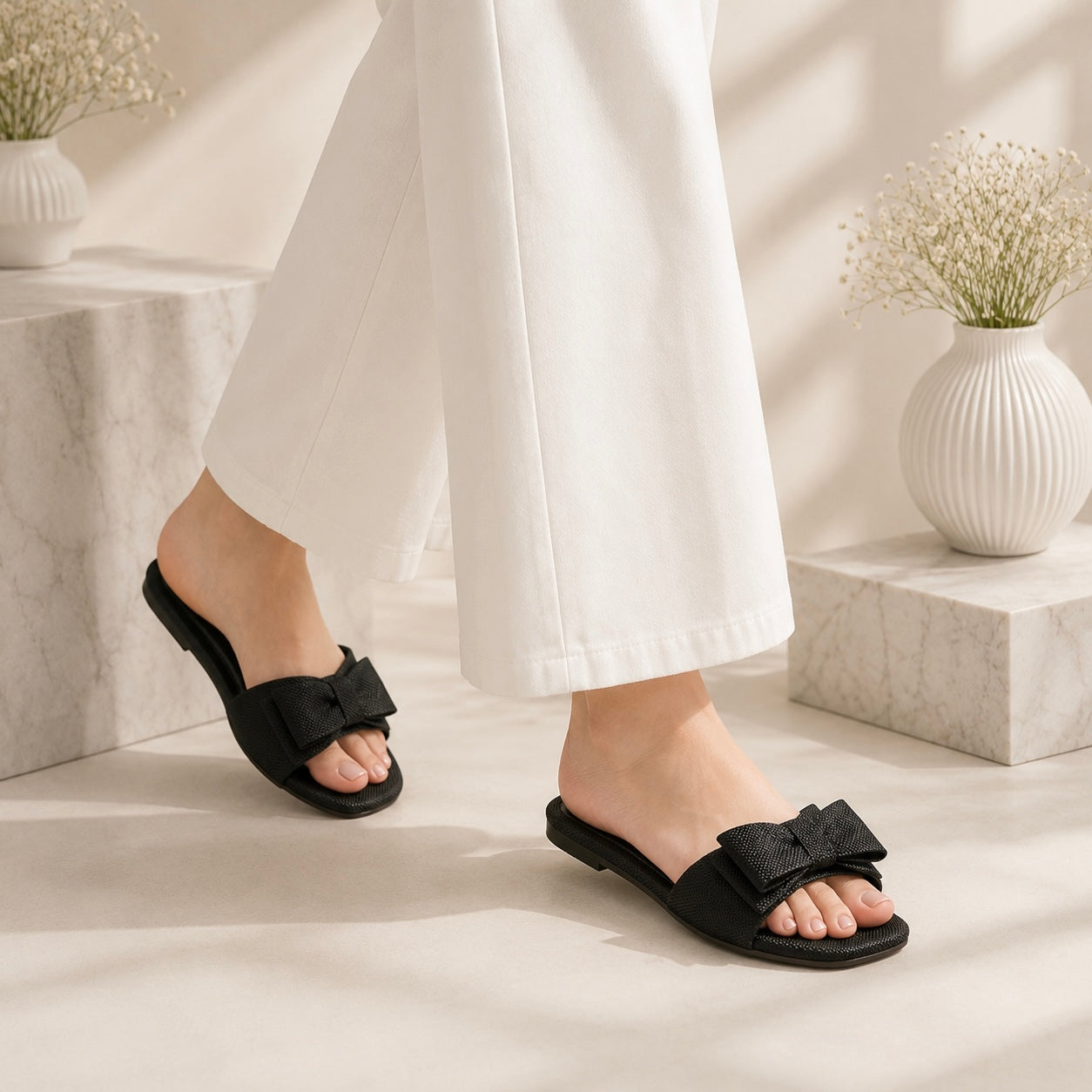 Casual Bow Slides
