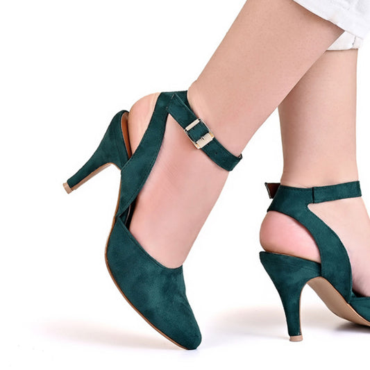 Serene SlingBack Mules | Bottle Green