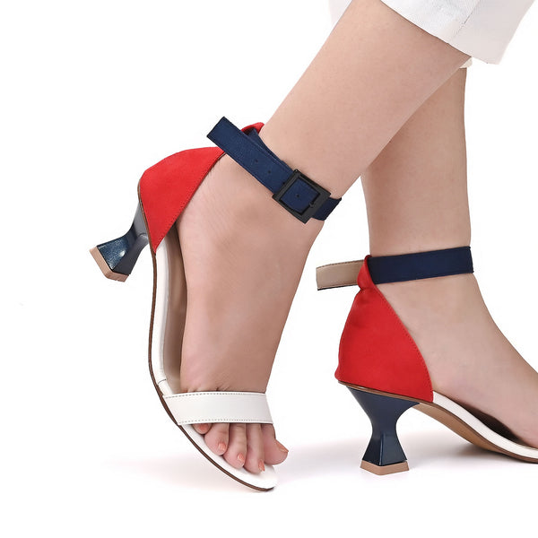 Basic Ankle Strap Heels  | Red & Blue