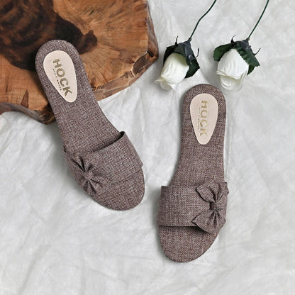 Bow-Jute slippers