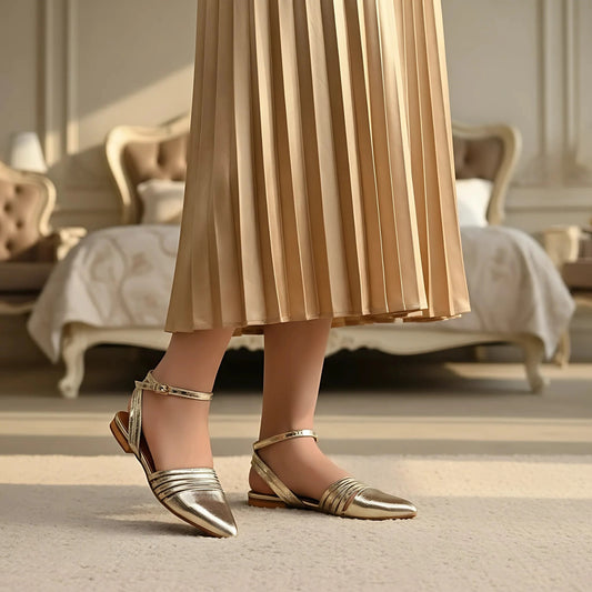 Pretty Gold Mules