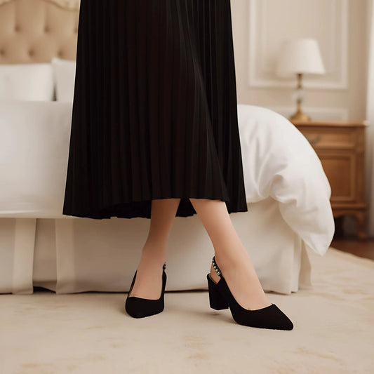 Embellished-Strap Slingback Mules