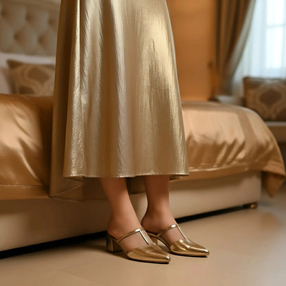 Mesh Pointed-Toe Mules