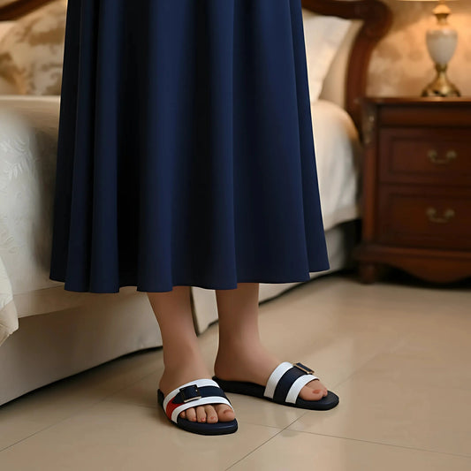 Metallic-BuckleStrap Slides