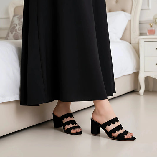 Suede Heeled Mules