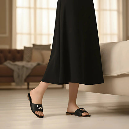 Embellished Strap Flats