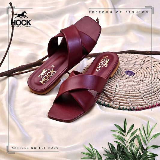 Cross-Strap Flats (Maroon)